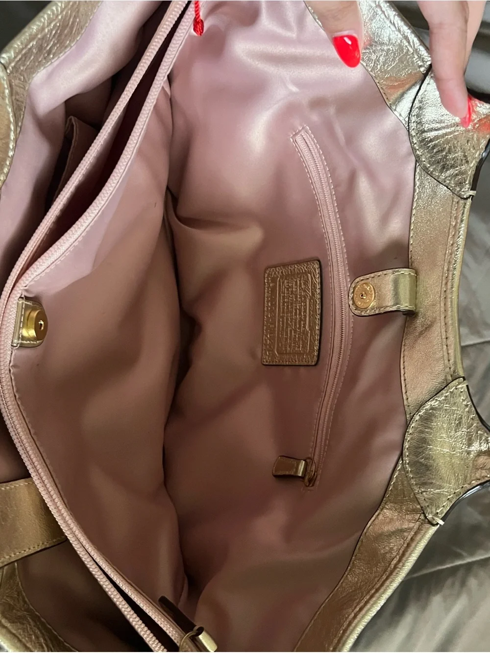 Coach Beige Signature Tote with Yellow Floral Appliqués